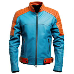 mrvirani2 mens orange and blue biker genuine leather jacket front gigapixel art height 2000px (2)