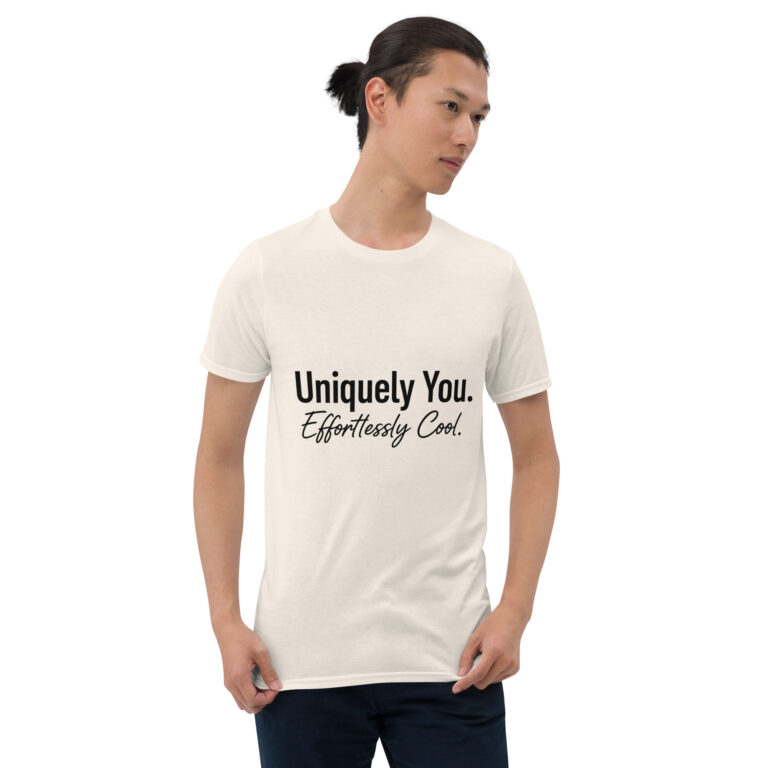 the "uniquely you. effortlessly cool." design has a sleek, minimalist aesthetic that pairs perfectly with a versatile staple. here is a custom tailored product listing for this specific design.