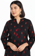 black broshia jacquard kurta .png